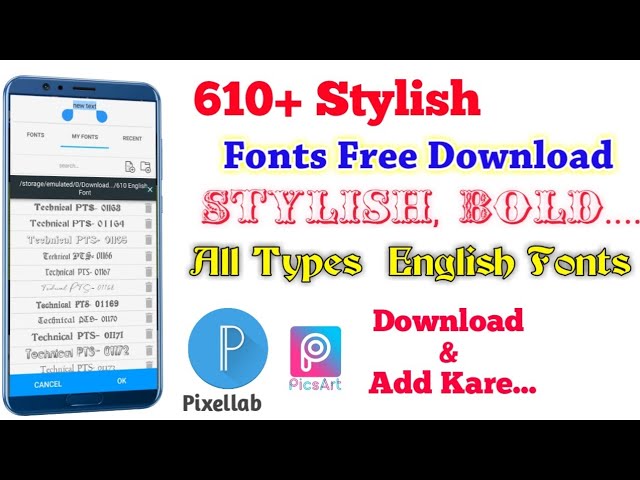 610+ free English stylish font download